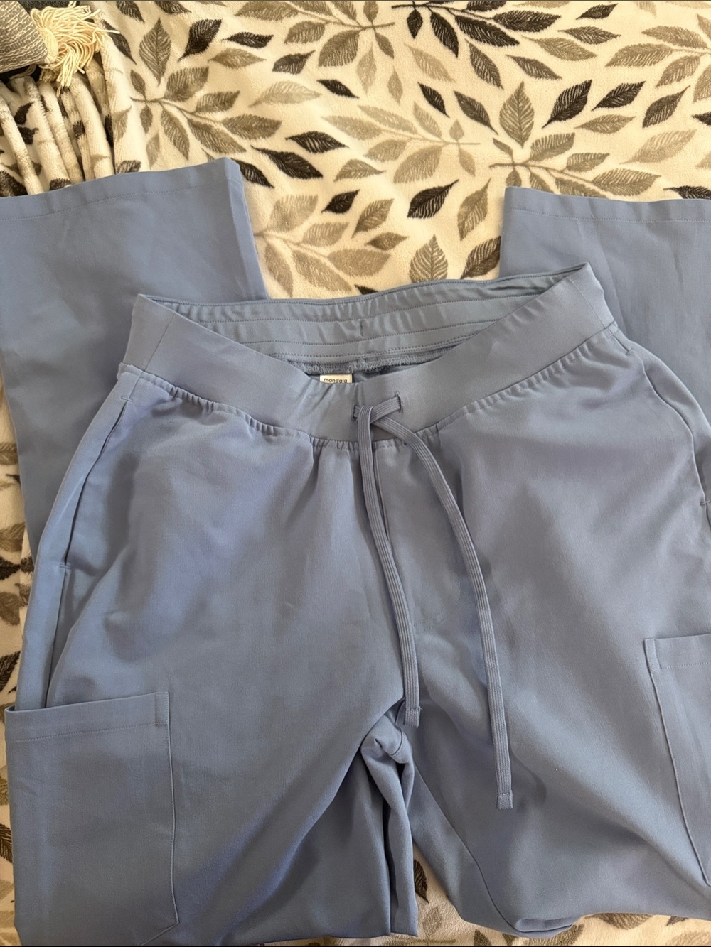 Women’s Mandala brand Drawstring scrub Pants in Dusty Blue